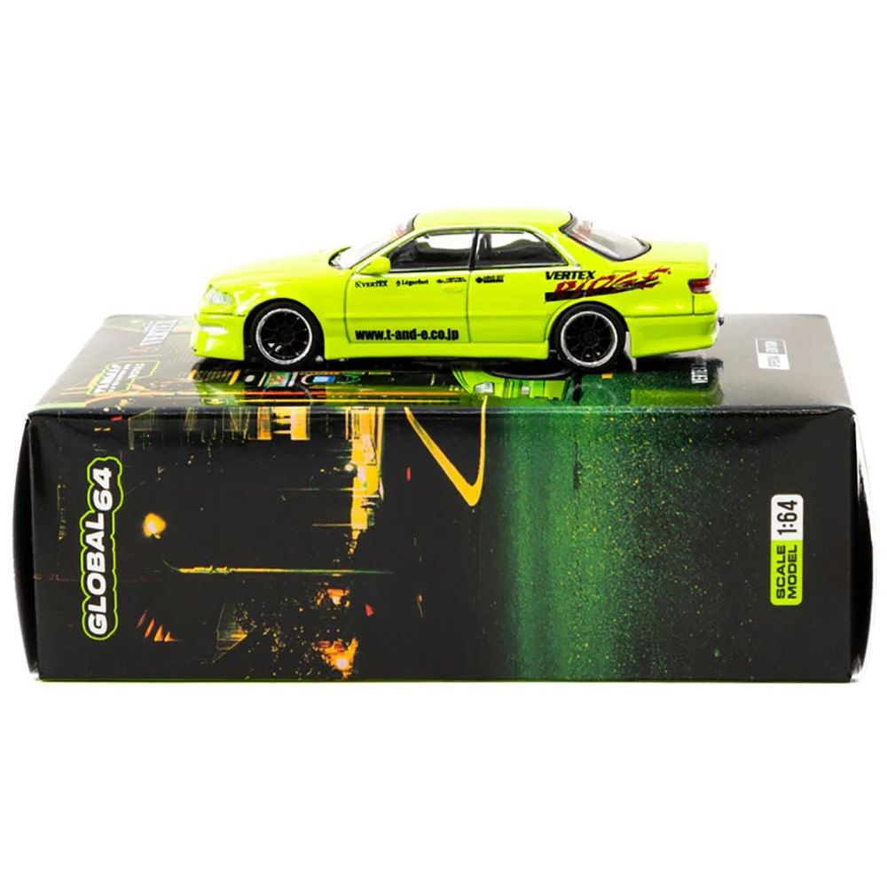 Toyota Vertex Mark II JZX100 RHD (Right Hand Drive) "Tokyo Auto Salon 2025 Special Edition" Light Green "Global64" Series 1/64 Diecast Model by Tarmac Works-Tarmac Works-ModelCars.com