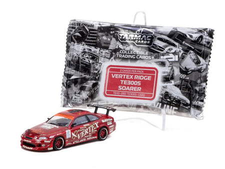Toyota VERTEX Ridge TE3005 Soarer RHD (Right Hand Drive) Red Metallic with Graphics and Tarmac Cards "Global64" Series 1/64 Diecast Model Car by Tarmac Works-Tarmac Works-ModelCars.com