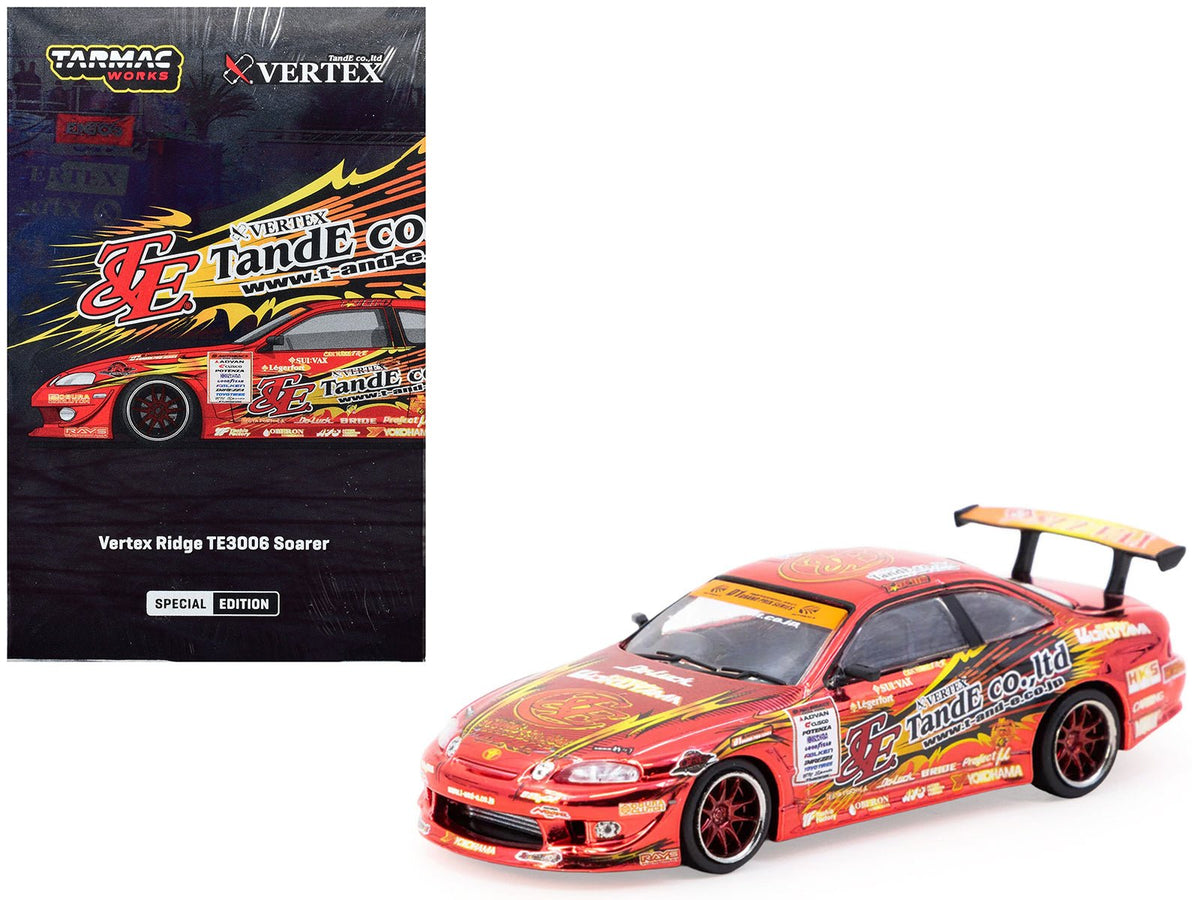 Toyota VERTEX Ridge TE3006 Soarer RHD (Right Hand Drive) Chrome Red with Graphics "Tokyo Auto Salon 2026" "Global64" Series 1/64 Diecast Model Car by Tarmac Works-Tarmac Works-ModelCars.com