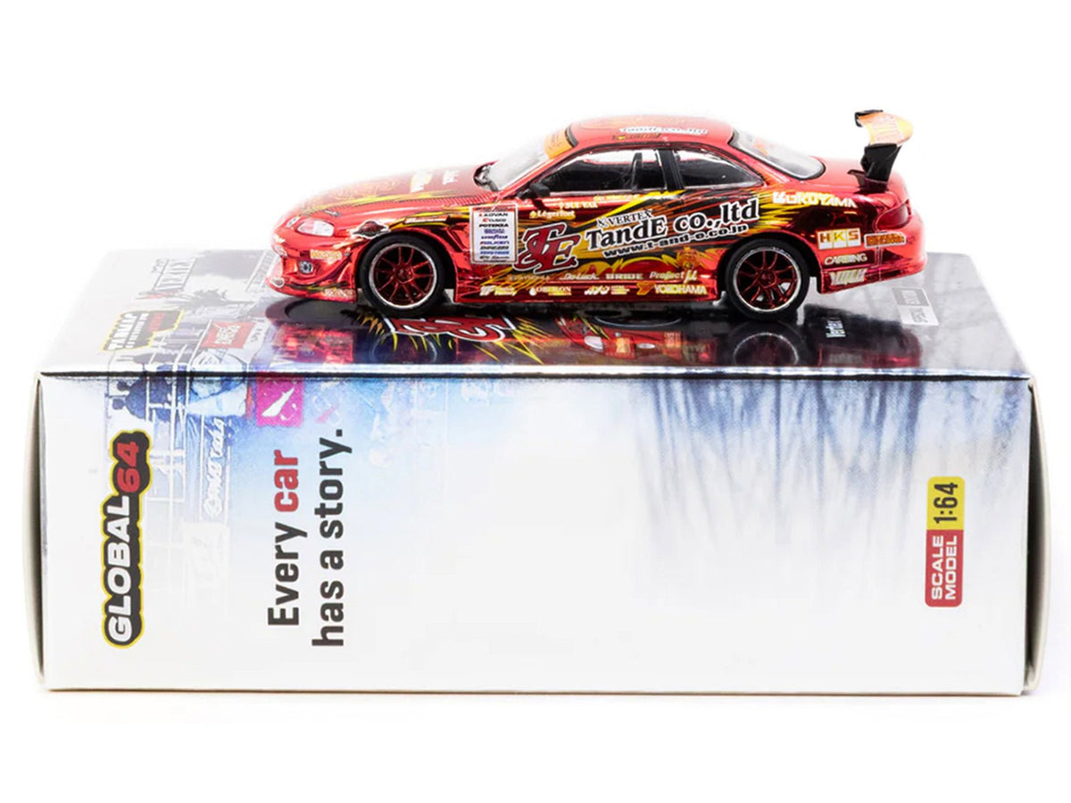 Toyota VERTEX Ridge TE3006 Soarer RHD (Right Hand Drive) Chrome Red with Graphics "Tokyo Auto Salon 2026" "Global64" Series 1/64 Diecast Model Car by Tarmac Works-Tarmac Works-ModelCars.com