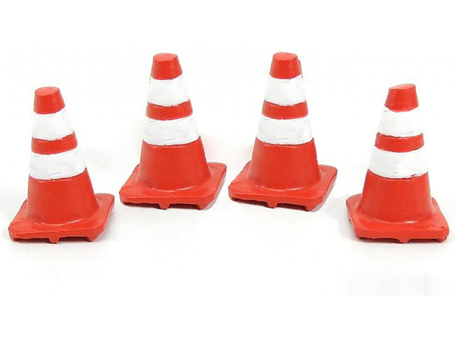 Traffic Cones Set of 4 Accessory For 1:24 Models by American Diorama-American Diorama-ModelCars.com