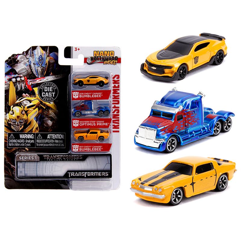 "Transformers" 3 piece Set "Nano Hollywood Rides" Series 1 Diecast Models by Jada-Jada-ModelCars.com