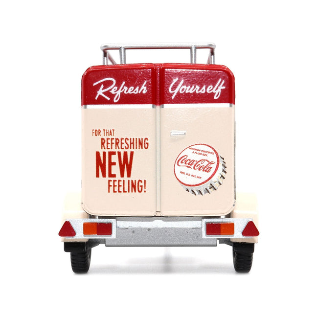 Travel Trailer Cream with Red Top "Pause and Refresh Yourself Drink Delicious Coca - Cola" 1/24 Diecast Model Car by Motor City Classics - Motorcity Classics - ModelCars.com