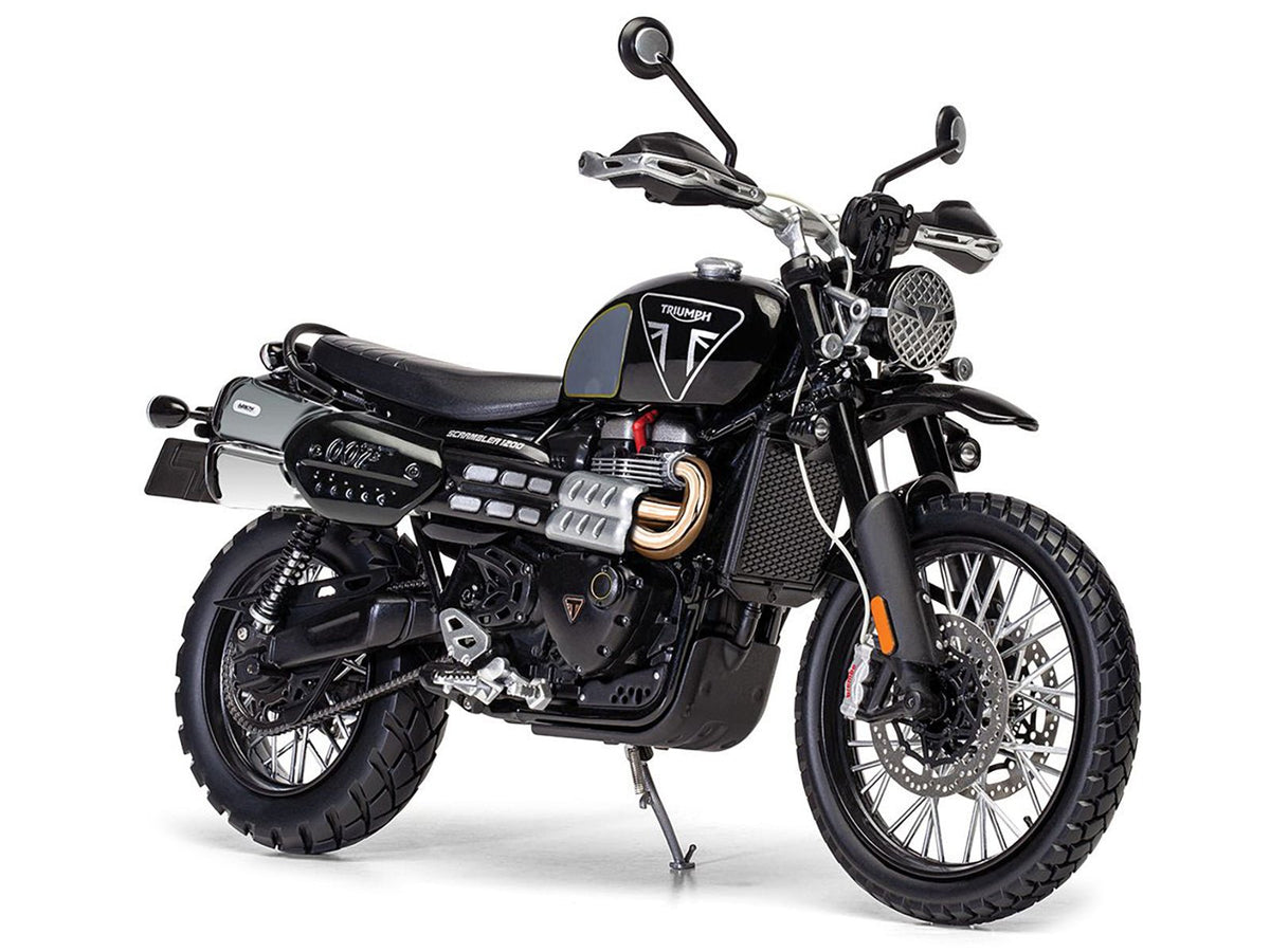 Triumph Scrambler 1200 "Bond Edition" Motorcycle Black 007 James Bond "No Time to Die" (2021) Movie 1/12 Diecast Model by Corgi-Corgi-ModelCars.com