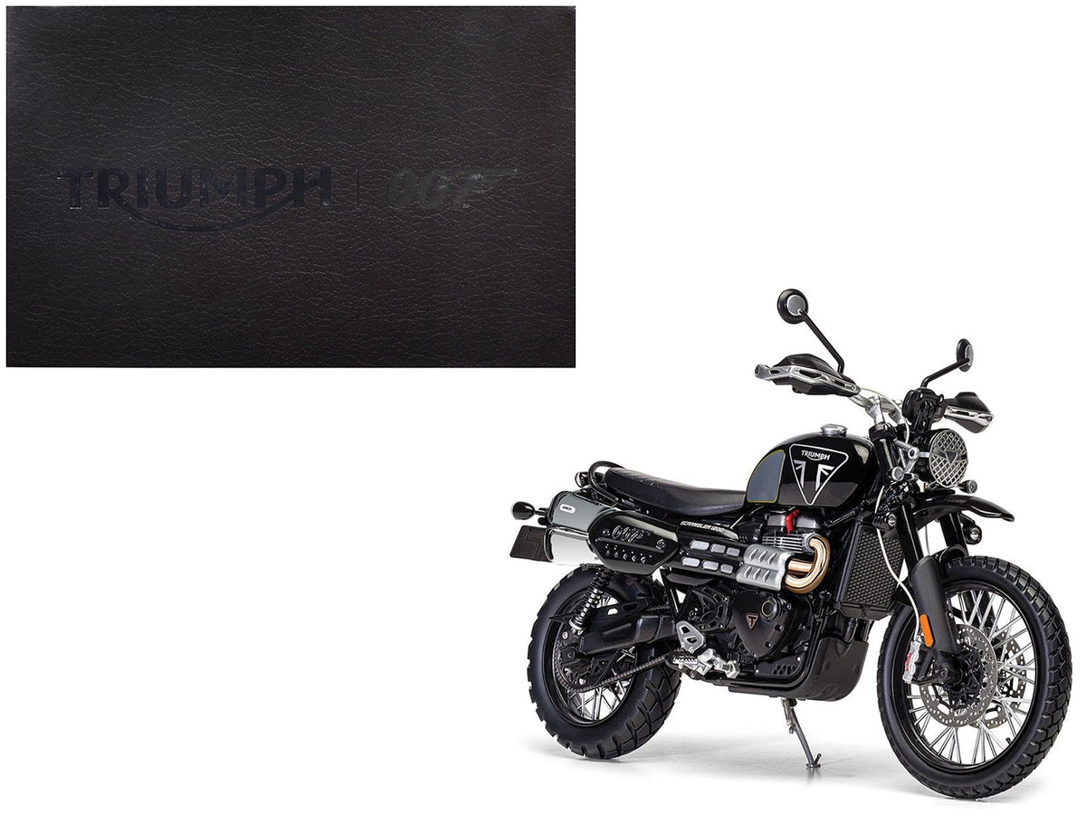 Triumph Scrambler 1200 "Bond Edition" Motorcycle Black 007 James Bond "No Time to Die" (2021) Movie 1/12 Diecast Model by Corgi-Corgi-ModelCars.com