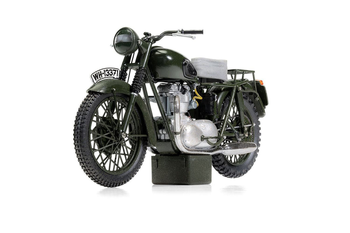 Triumph TR6 Trophy Motorcycle Dark Green (Weathered) "The Great Escape" (1963) Movie Diecast Model by Corgi-Corgi-ModelCars.com