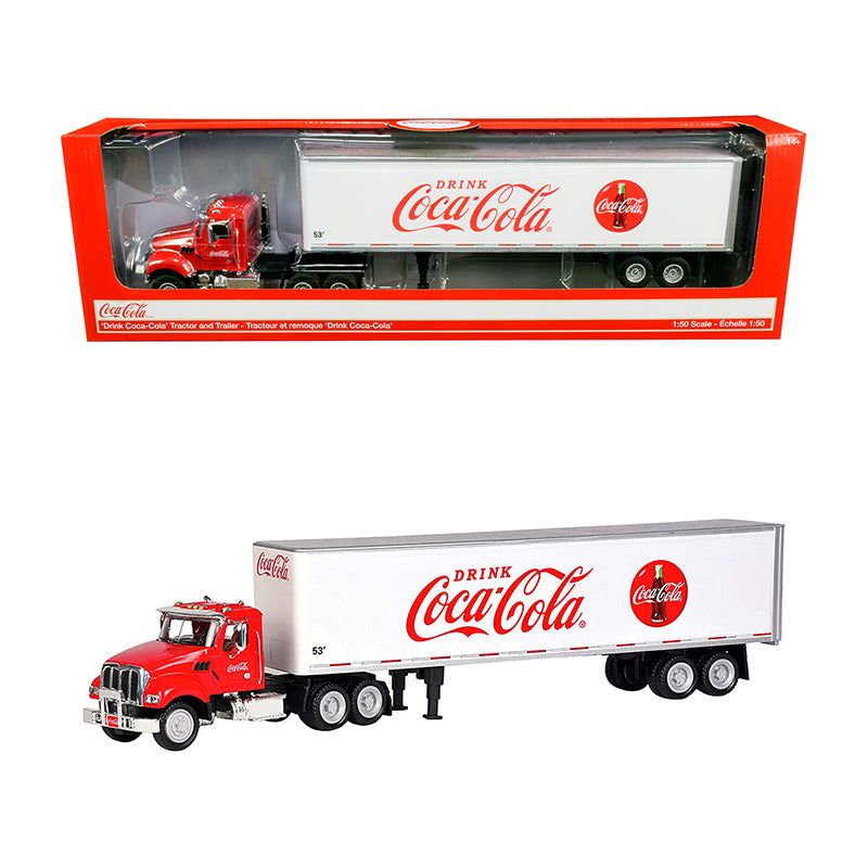 Truck Tractor with 53' Trailer "Drink Coca - Cola" Red and White 1/50 Diecast Model by Motorcity Classics - Motorcity Classics - ModelCars.com