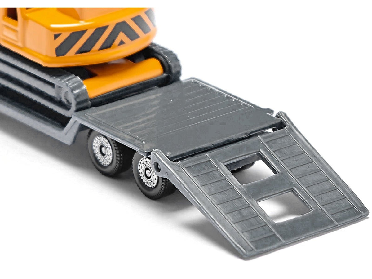 Truck with Low Loader Trailer and Excavator Yellow Diecast Model by Siku-SIKU-ModelCars.com