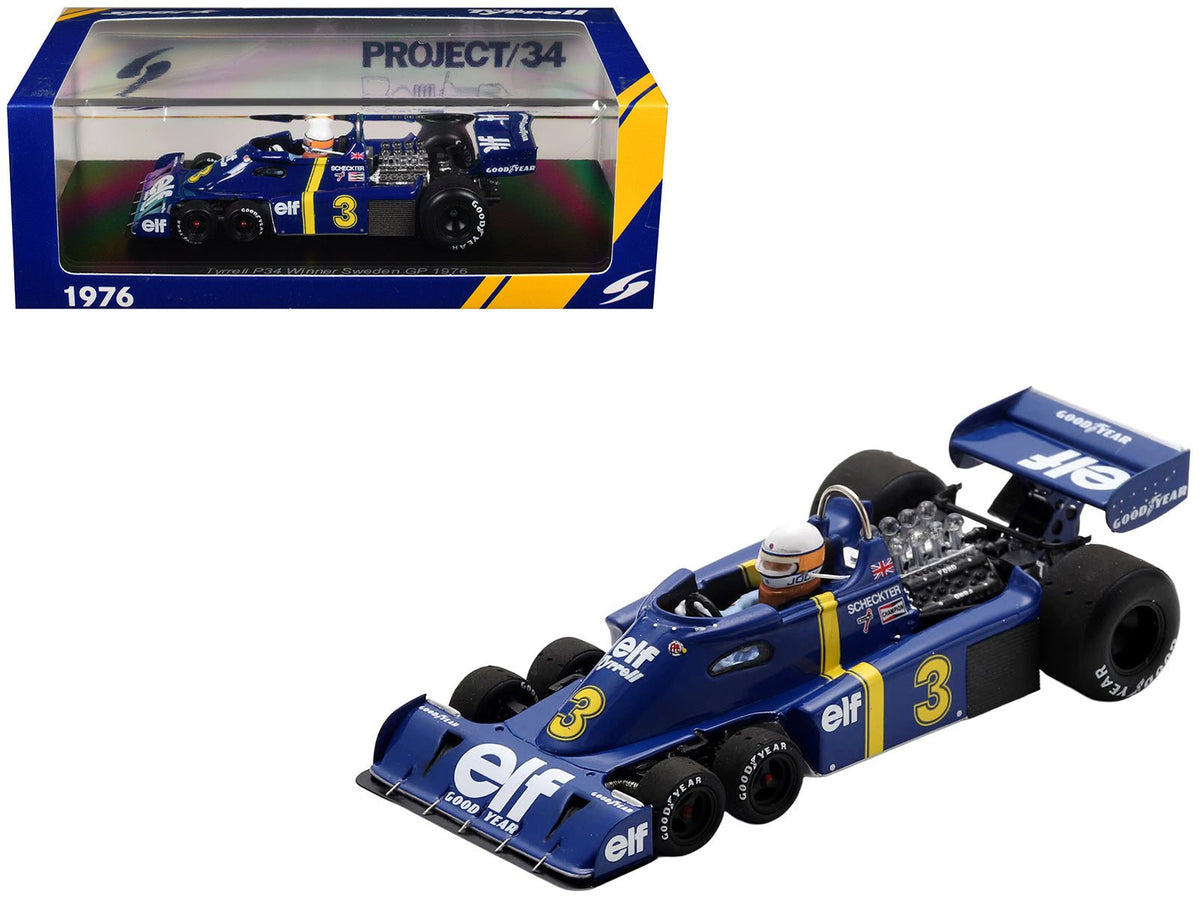 Tyrrell P34 3 Jody Scheckter Winner Formula One F1 "Swedish GP" (1976) with Driver 1/43 Model Car by Spark-Spark-ModelCars.com