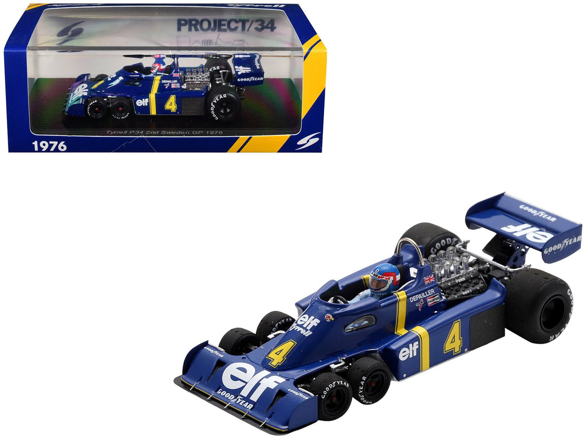 Tyrrell P34 4 Patrick Depailler 2nd Place Formula One F1 "Swedish GP" (1976) with Driver 1/43 Model Car by Spark-Spark-ModelCars.com
