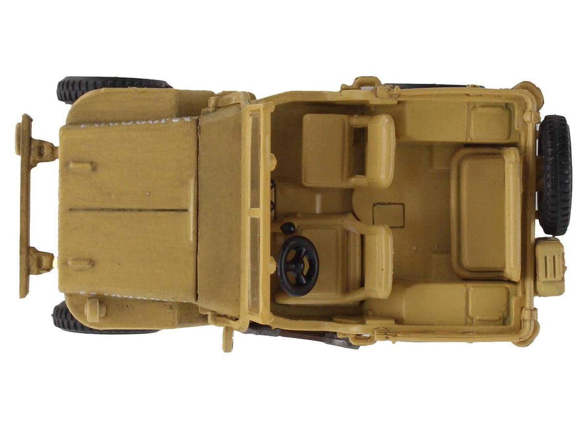 U.S. 1/4 ton Military Vehicle Desert Sand "British 8th Army Gen. Bernard Montgomery Sicily" (1943) Royal Army "Ground Power Series" 1/72 Diecast Model by Hobby Master-Hobby Master-ModelCars.com