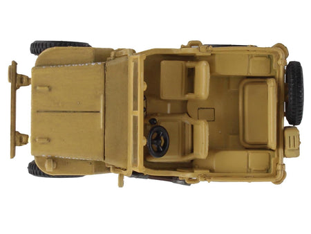 U.S. 1/4 ton Military Vehicle Desert Sand "British 8th Army Gen. Bernard Montgomery Sicily" (1943) Royal Army "Ground Power Series" 1/72 Diecast Model by Hobby Master-Hobby Master-ModelCars.com