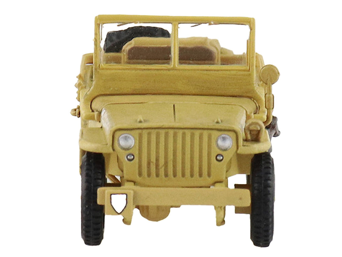 U.S. 1/4 ton Military Vehicle Desert Sand "British 8th Army Gen. Bernard Montgomery Sicily" (1943) Royal Army "Ground Power Series" 1/72 Diecast Model by Hobby Master-Hobby Master-ModelCars.com