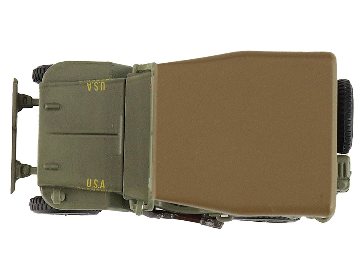 U.S. 1/4 ton Military Vehicle Olive Drab "Gen. Douglas MacArthur Leyte WWII" (1945) United States Army "Ground Power Series" 1/72 Diecast Model by Hobby Master-Hobby Master-ModelCars.com