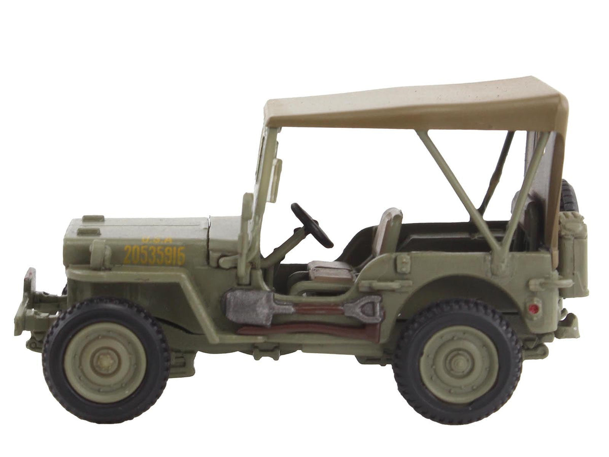 U.S. 1/4 ton Military Vehicle Olive Drab "Gen. Douglas MacArthur Leyte WWII" (1945) United States Army "Ground Power Series" 1/72 Diecast Model by Hobby Master-Hobby Master-ModelCars.com