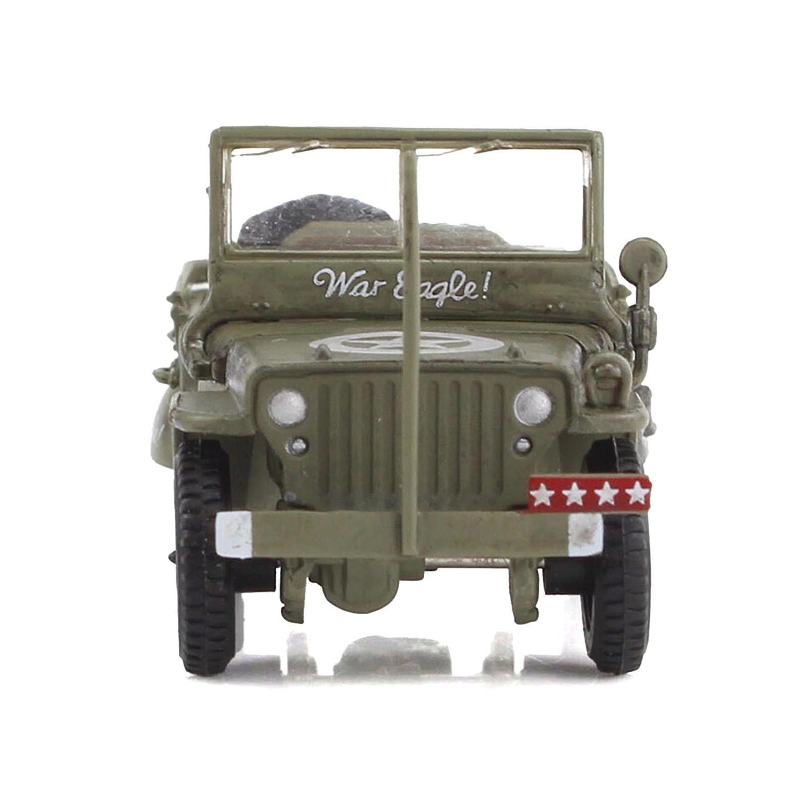 U.S. 1/4 ton Military Vehicle Olive Drab "Gen. George Patton US 3rd Army War Eagle" (1945) United States Army "Ground Power Series" 1/72 Diecast Model by Hobby Master - Hobby Master - ModelCars.com