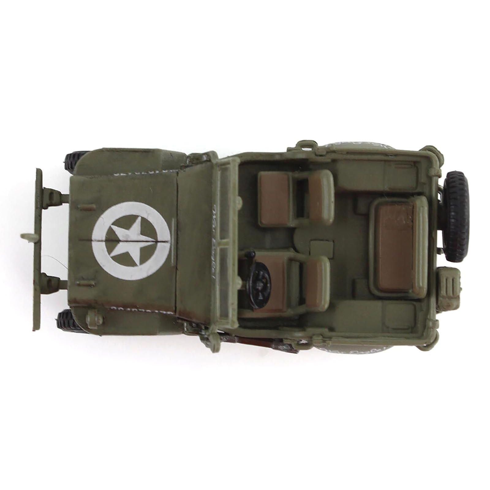 U.S. 1/4 ton Military Vehicle Olive Drab "Gen. George Patton US 3rd Army War Eagle" (1945) United States Army "Ground Power Series" 1/72 Diecast Model by Hobby Master - Hobby Master - ModelCars.com