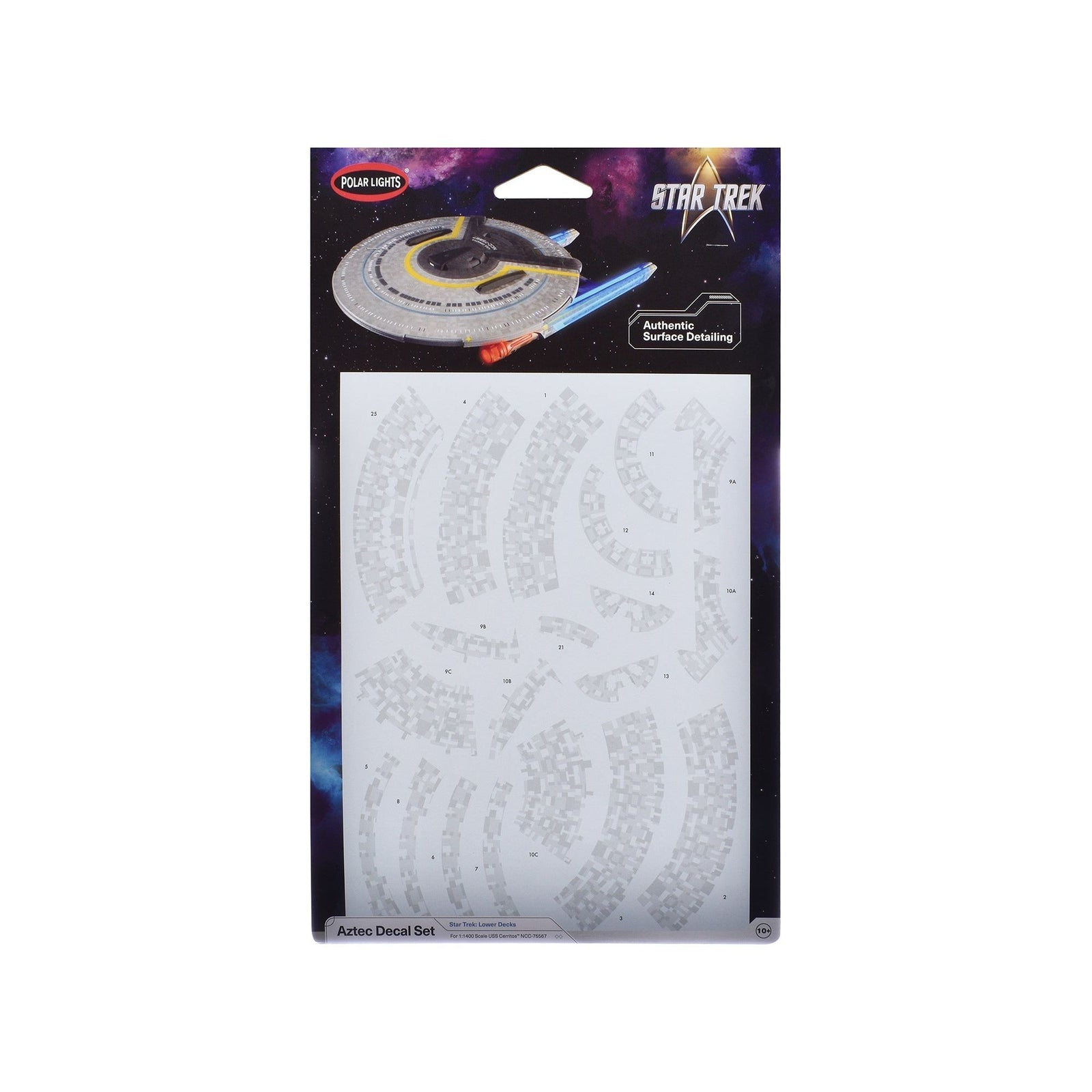 USS Cerritos NCC - 75567 Aztec Decal Set "Star Trek: Lower Decks" (2020 - 2024) TV Series 1/1400 Scale by Polar Lights - Polar Lights - ModelCars.com