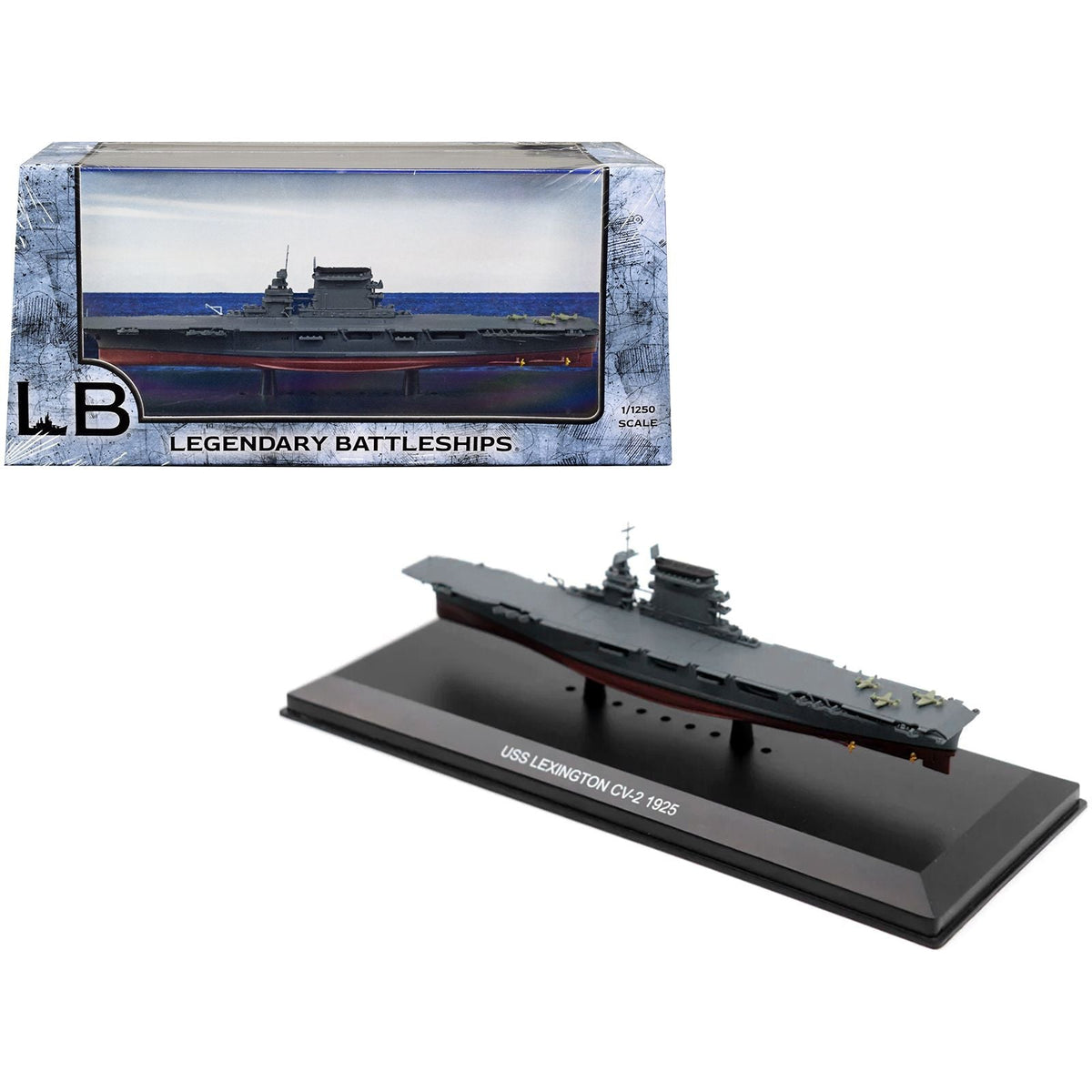 USS Lexington CV-2 Aircraft Carrier (1925) 1/1250 Diecast Model by Legendary Battleships-Legendary Battleships-ModelCars.com