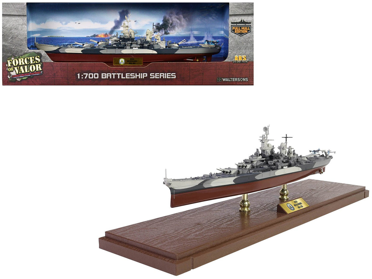 USS Missouri (BB-63) Iowa-class Battleship "Battle of Okinawa" (1945) United States Navy (Full Hull Edition) "Battleship" Series 1/700 Diecast Model by Forces of Valor-Forces Of Valor-ModelCars.com