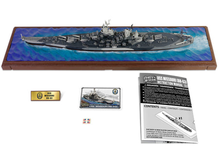 USS Missouri (BB-63) Iowa-class Battleship "Battle of Okinawa" (1945) United States Navy (Waterline Edition) "Battleship" Series 1/700 Diecast Model by Forces of Valor-Forces Of Valor-ModelCars.com