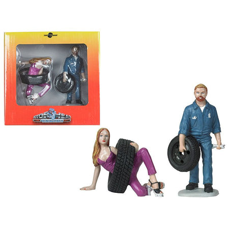 Val and Gary Tire Brigade 2 piece Figurine Set 1/18 by Motorhead Miniatures - Motorhead Miniatures - ModelCars.com