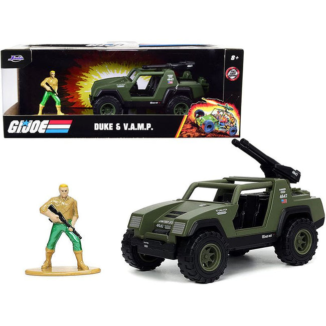 V.A.M.P. Olive Green and Duke Diecast Figurine "G.I. Joe" "Hollywood Rides" Series 1/32 Diecast Model Car by Jada-Jada-ModelCars.com