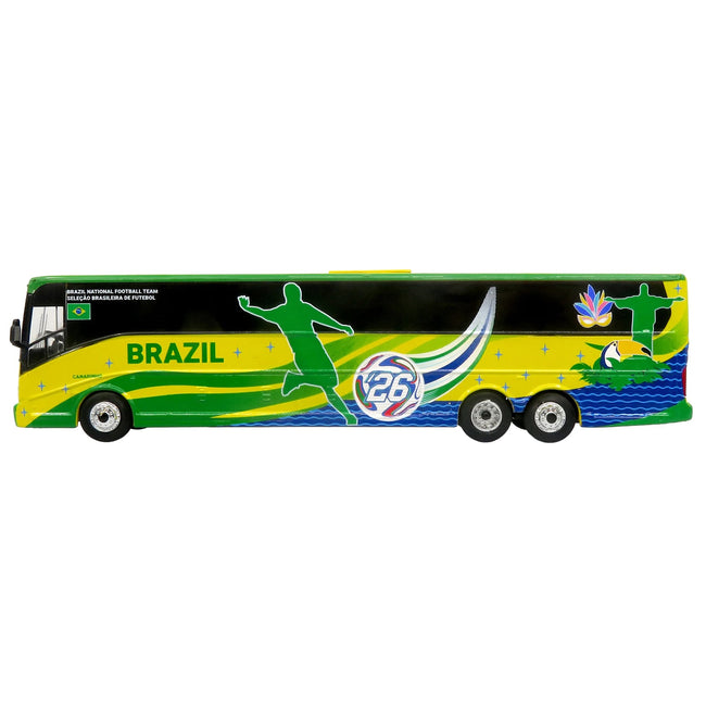 Van Hool CX-45 Coach Bus "Brazil National Football Team" Yellow and Green with Graphics "International Federation of the Global Game" Series Limited Edition to 504 pieces Worldwide 1/87 (HO) Diecast Model by Iconic Replicas-Iconic Replicas-ModelCars.com