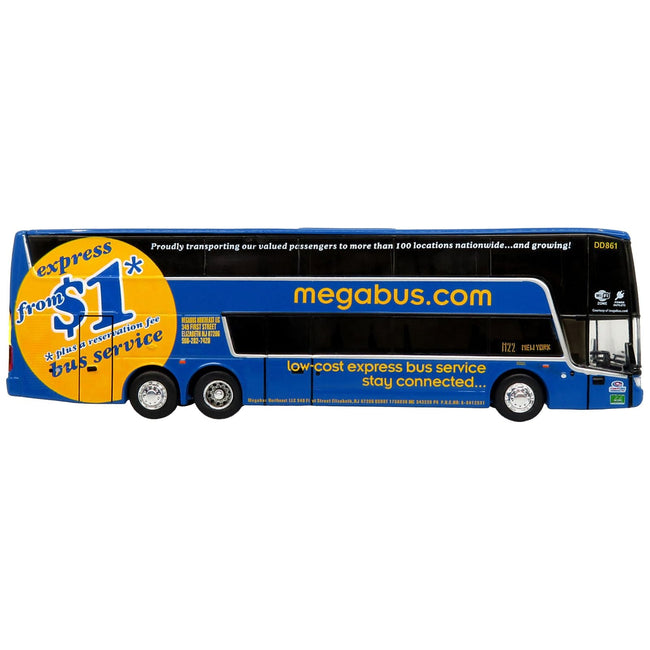 Van Hool TDX Double Decker Coach Bus "Megabus" "M22 Boston to New York" "The Bus & Motorcoach Collection" Limited Edition to 504 pieces Worldwide 1/87 (HO) Diecast Model by Iconic Replicas - Iconic Replicas - ModelCars.com