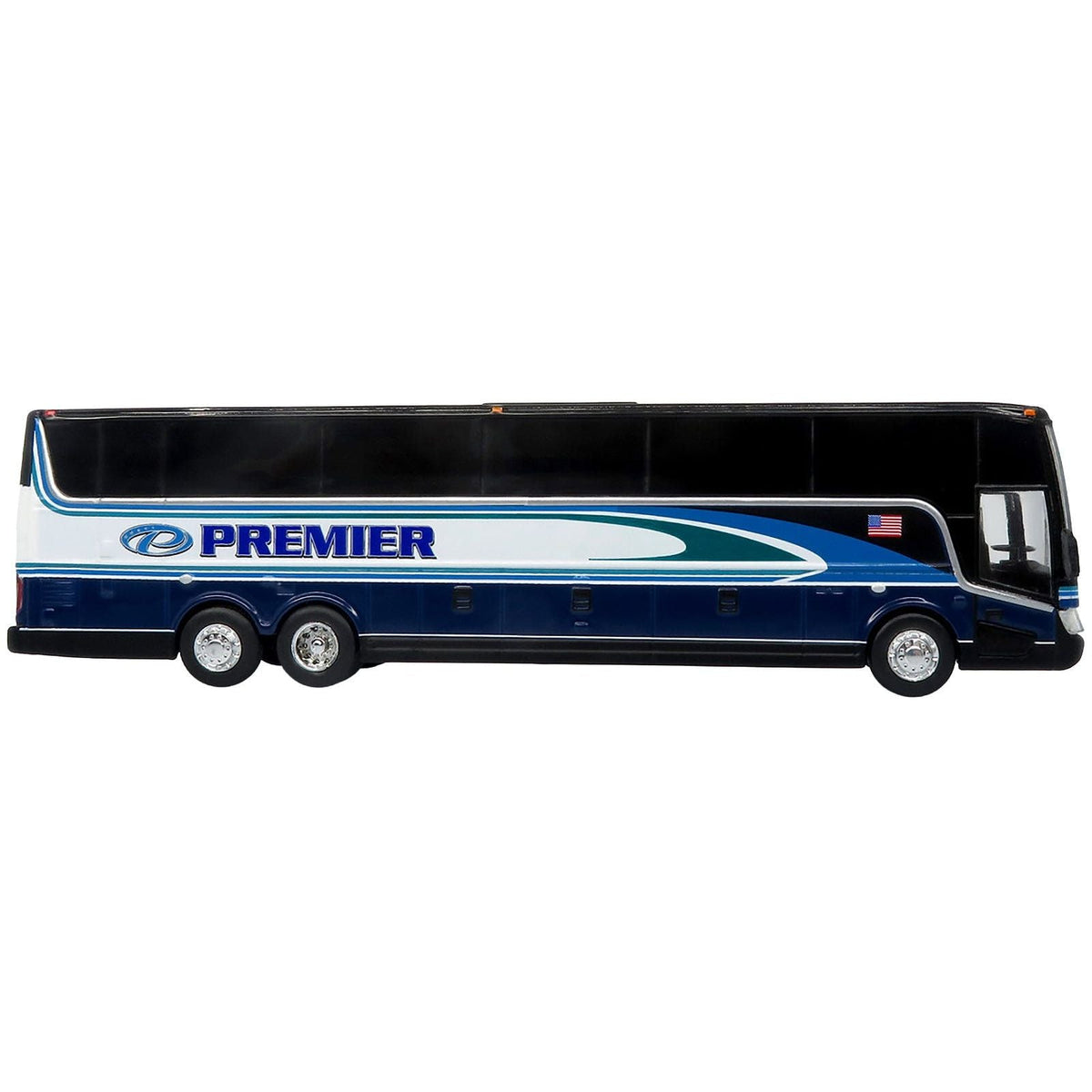 Van Hool TX-45 Motorcoach Bus "Premier Transportation" Blue and Black with Graphics "The Bus and Motorcoach Collection" Limited Edition to 504 pieces Worldwide 1/87 (HO) Diecast Model by Iconic Replicas-Iconic Replicas-ModelCars.com