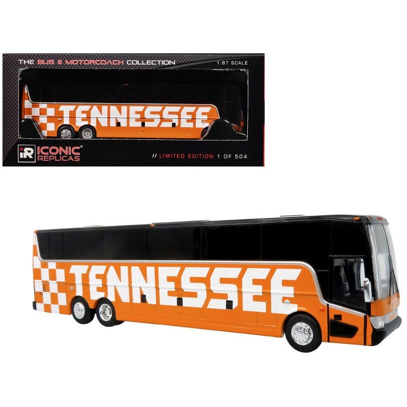 Van Hool TX - 45 Motorcoach Bus "Premier Transportation - University of Tennessee" Orange and Black "The Bus and Motorcoach Collection" Limited Edition to 504 pieces Worldwide 1/87 (HO) Diecast Model by Iconic Replicas - Iconic Replicas - ModelCars.com