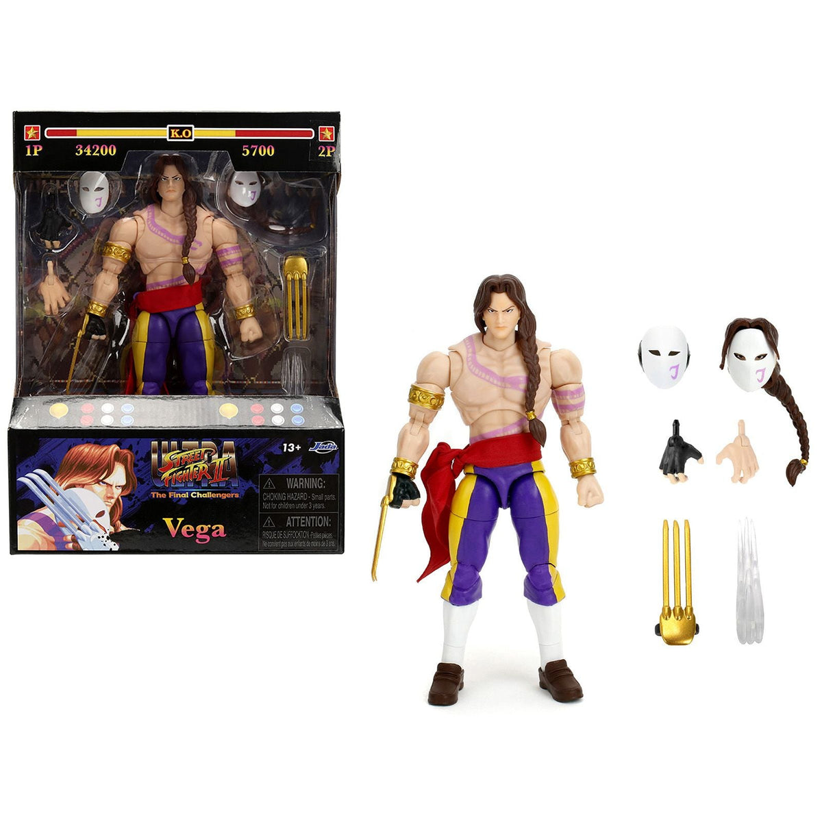 Vega 6" Moveable Figure with Alternate Head and Limbs "Ultra Street Fighter II: The Final Challengers" (2017) Video Game Model by Jada-Jada-ModelCars.com