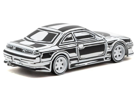 VERTEX Silvia (S14) "Designed by Joshua Vides" Black and White "Global64" Series 1/64 Diecast Model Car by Tarmac Works-Tarmac Works-ModelCars.com