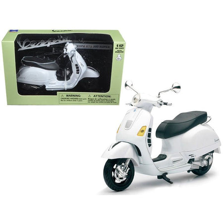 Vespa GTS 300 Super White Motorcycle 1/12 by New Ray-New Ray-ModelCars.com