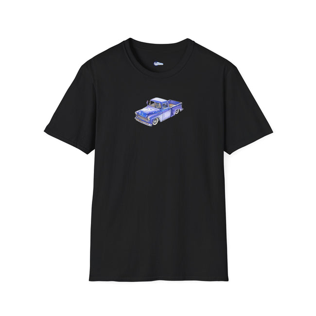 Vintage 1955 Step Side Chevy Truck Sketch T-Shirt, Classic Car Tee-Modelcars.com-ModelCars.com