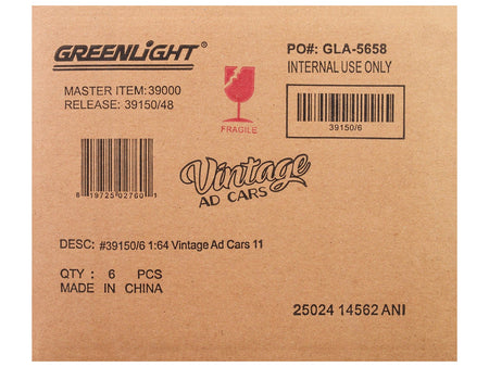 "Vintage Ad Cars" Series 11 Set of 6 pieces 1/64 Diecast Model Cars by Greenlight-Greenlight-ModelCars.com