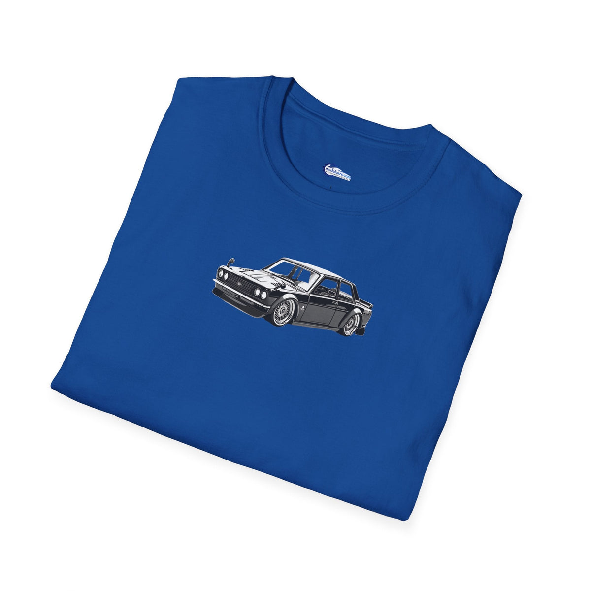 Vintage Car Sketch Art 1973 Black Datsun 510 T-Shirt, JDM Retro Car Tee, Classic-Modelcars.com-ModelCars.com