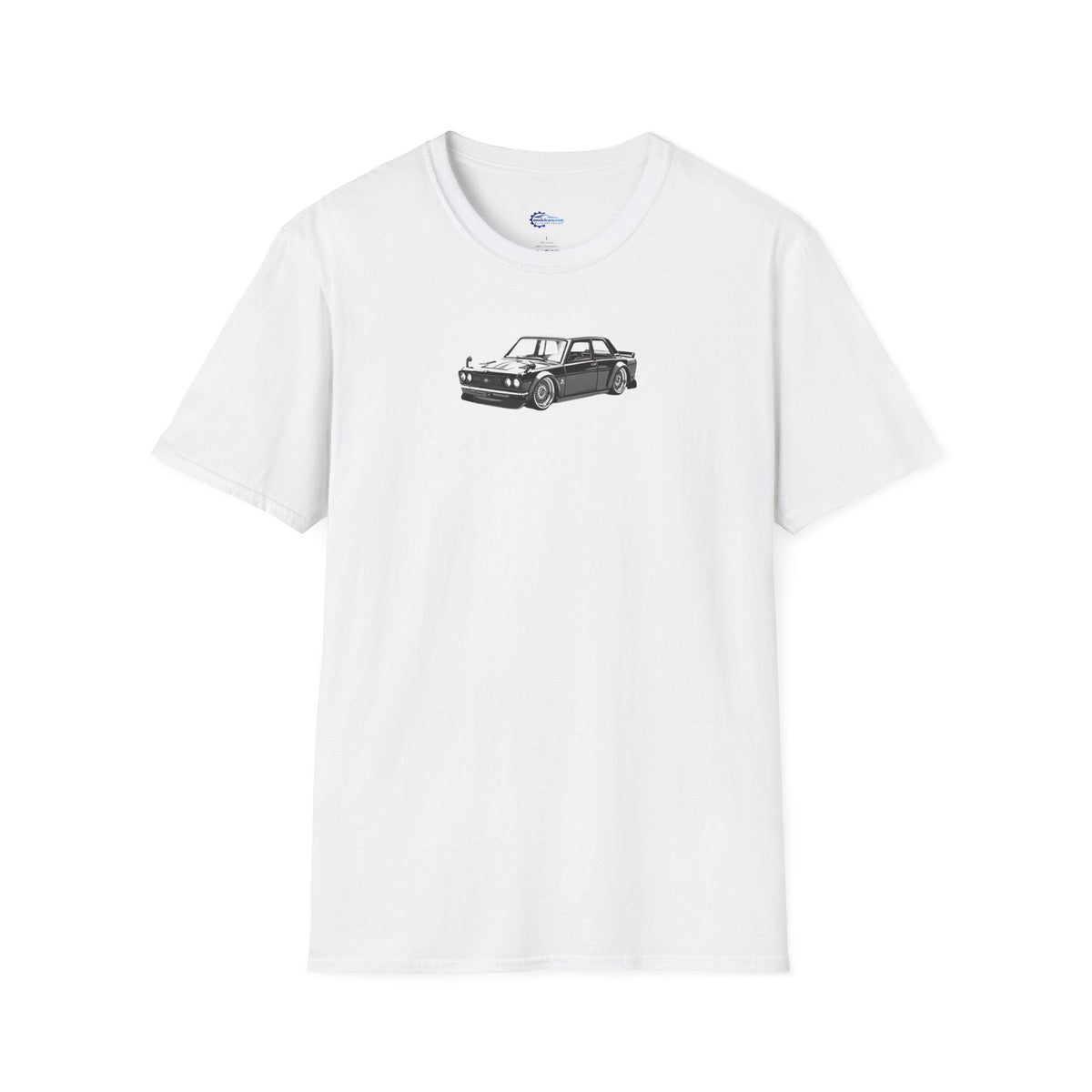 Vintage Car Sketch Art 1973 Black Datsun 510 T-Shirt, JDM Retro Car Tee, Classic-Modelcars.com-ModelCars.com