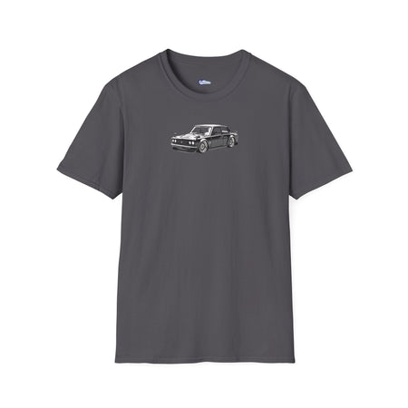 Vintage Car Sketch Art 1973 Black Datsun 510 T-Shirt, JDM Retro Car Tee, Classic-Modelcars.com-ModelCars.com