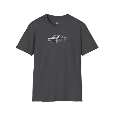 Vintage Car Sketch Art 1973 Black Datsun 510 T-Shirt, JDM Retro Car Tee, Classic-Modelcars.com-ModelCars.com