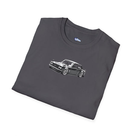 Vintage Car Sketch Art 1973 Black Datsun 510 T-Shirt, JDM Retro Car Tee, Classic-Modelcars.com-ModelCars.com