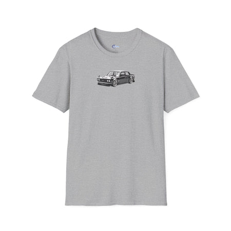 Vintage Car Sketch Art 1973 Black Datsun 510 T-Shirt, JDM Retro Car Tee, Classic-Modelcars.com-ModelCars.com