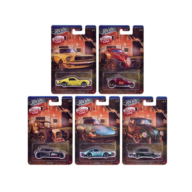 "Vintage Club" 5 piece Set H "Silver" Series Diecast Model Cars by Hot Wheels-Hotwheels-ModelCars.com
