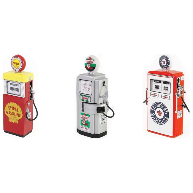 "Vintage Gas Pump" Set of 3 Pumps Series 15 1/18 Diecast Models by Greenlight-Greenlight-ModelCars.com