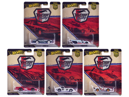 "Vintage Racing" 5 piece Set "Car Culture" 2026 Series T Diecast Model Cars by Hot Wheels-Hotwheels-ModelCars.com