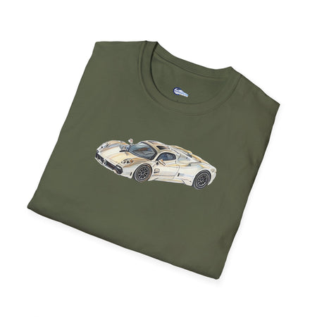 Vintage Sketch Art Pagani Utopia Inspired T-Shirt, Supercar Car Tee, Classic-Modelcars.com-ModelCars.com