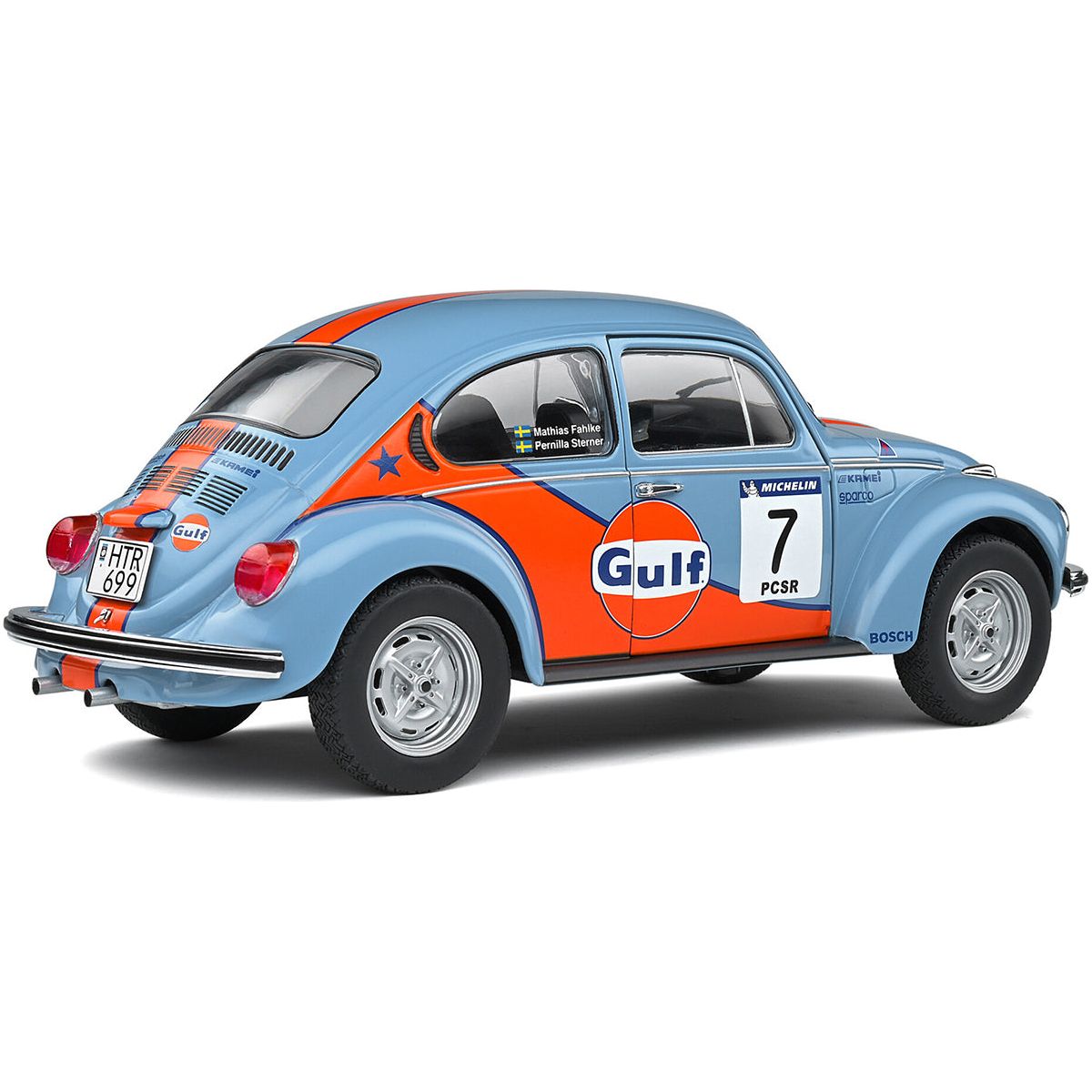 Volkswagen Beetle 1303 7 Mathias Fahlke - Pernilla Sterner "Gulf Oil" Rally Cold Balls (2019) "Competition" Series 1/18 Diecast Model Car by Solido - Solido - ModelCars.com