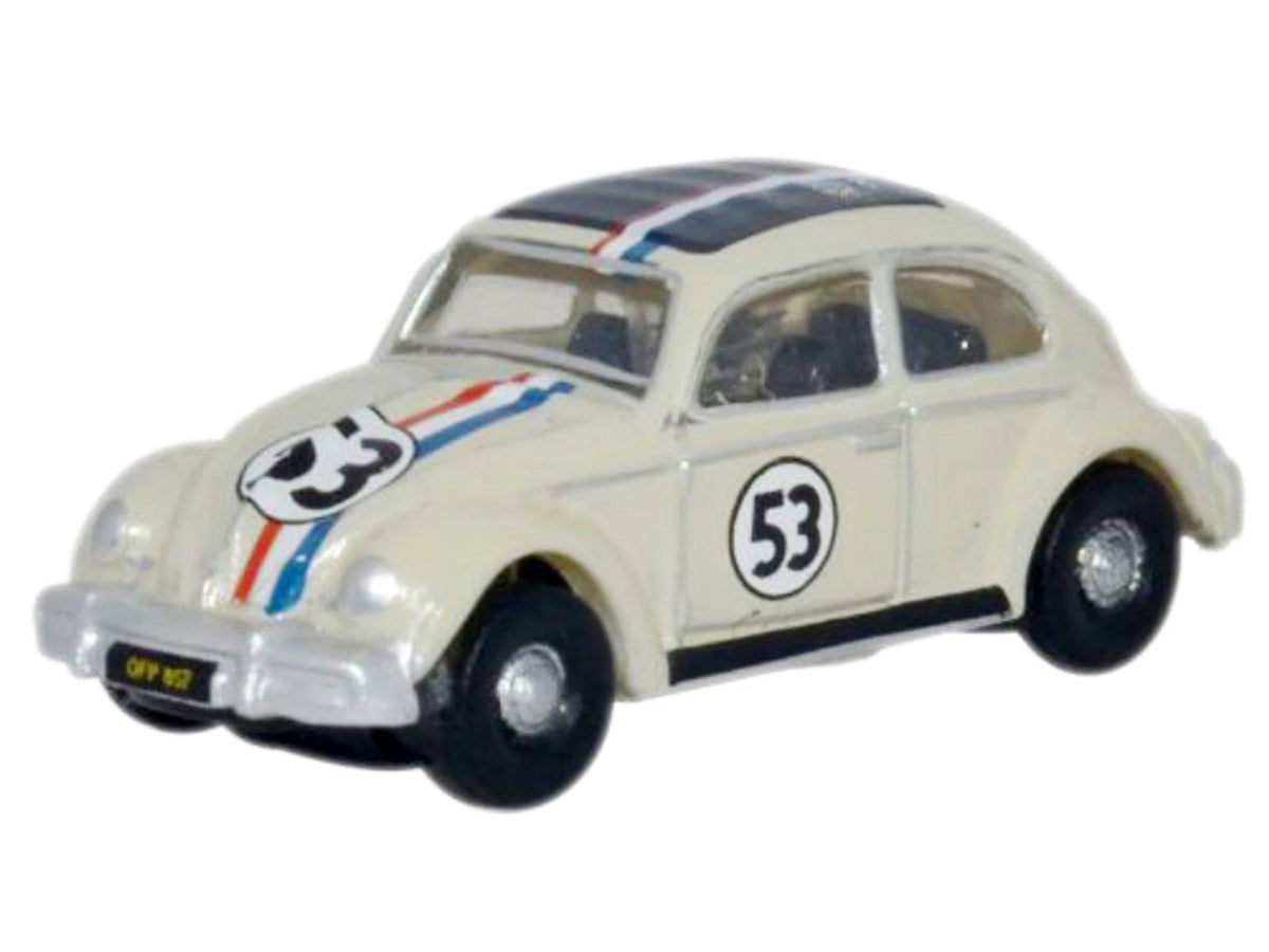 Volkswagen Beetle 53 Beige with Stripes and Black Top 1/148 (N) Scale Diecast Model Car by Oxford Diecast-Oxford Diecast-ModelCars.com