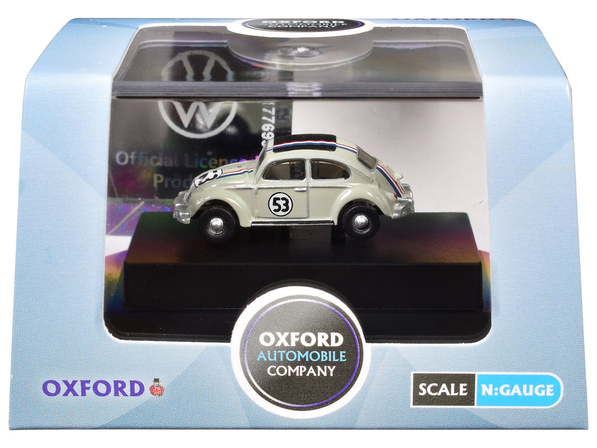 Volkswagen Beetle 53 Beige with Stripes and Black Top 1/148 (N) Scale Diecast Model Car by Oxford Diecast-Oxford Diecast-ModelCars.com