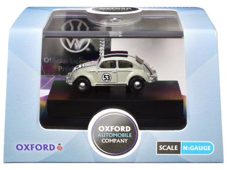 Volkswagen Beetle 53 Beige with Stripes and Black Top 1/148 (N) Scale Diecast Model Car by Oxford Diecast-Oxford Diecast-ModelCars.com